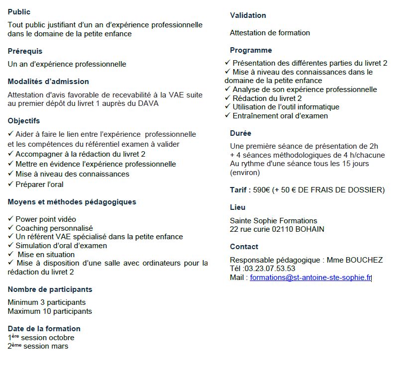 CAP Accompagnant Educatif Petite Enfance (AEPE) en V. A. E.  Centre de