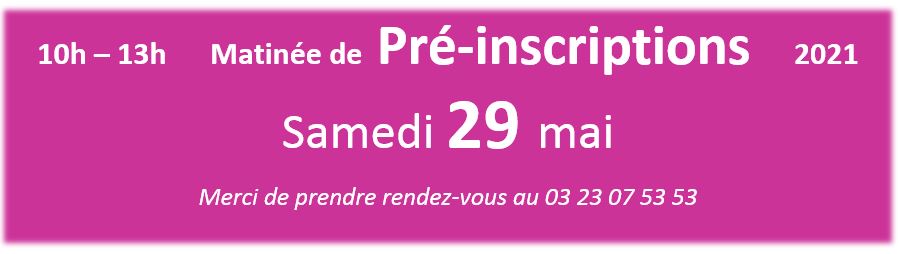 Pré-inscription mai